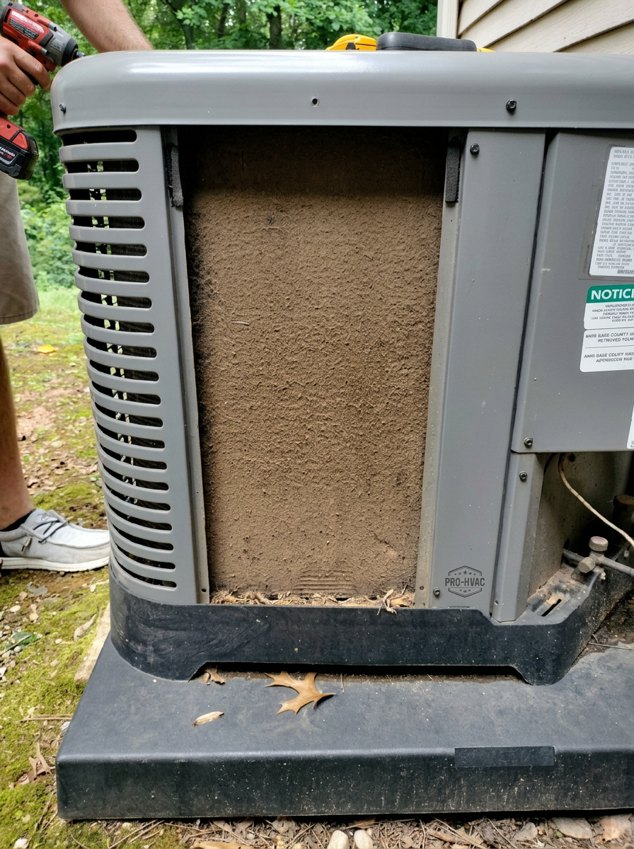 Coil Choked with Debris